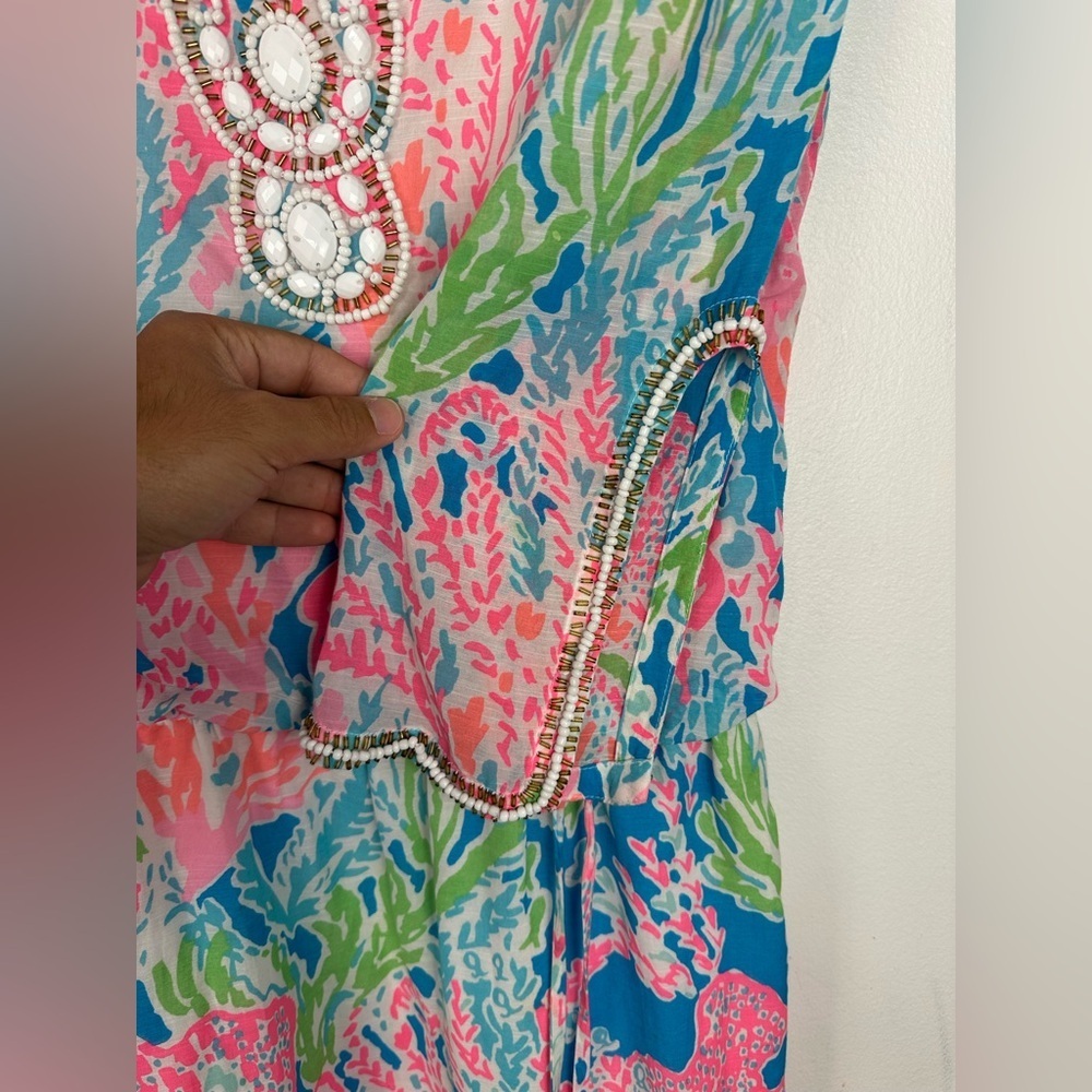 Lilly Pulitzer Delisa Dress Let's Cha Cha Embellished Women’s Sz‎ M - Picture 6 of 13